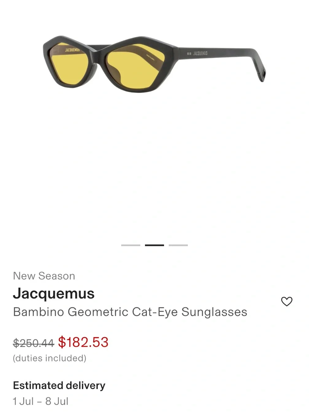 Jacquemus Black Frame Sunglasses with Brown Lenses